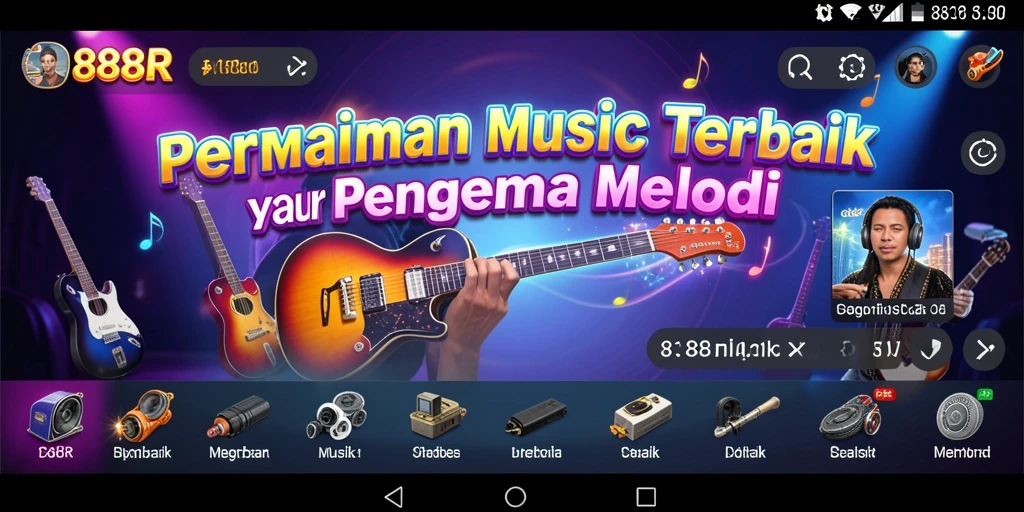 Tampilan gameplay 888R menampilkan pemain yang merasakan keasyikan bermusik.