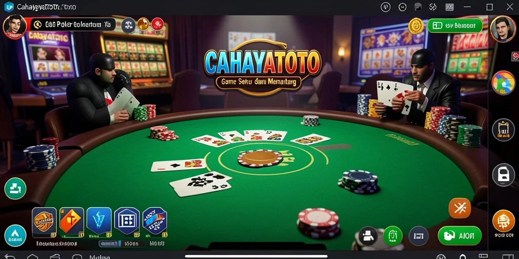 Screenshot gameplay CAHAYATOTO menampilkan suasana Poker yang mendebarkan.