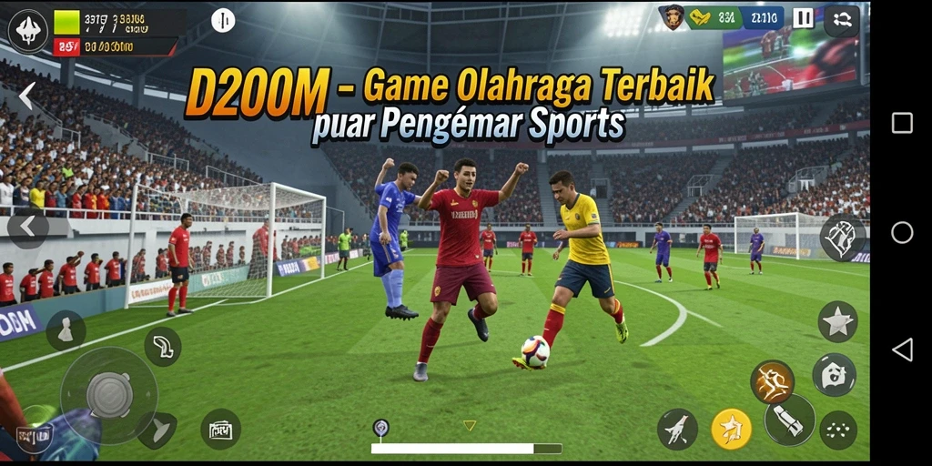 Tampilan gameplay seru dalam D200M yang menampilkan berbagai olahraga.