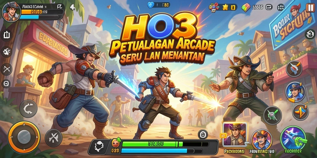 Screenshot HO3 menampilkan gameplay Arcade yang seru dan menantang.