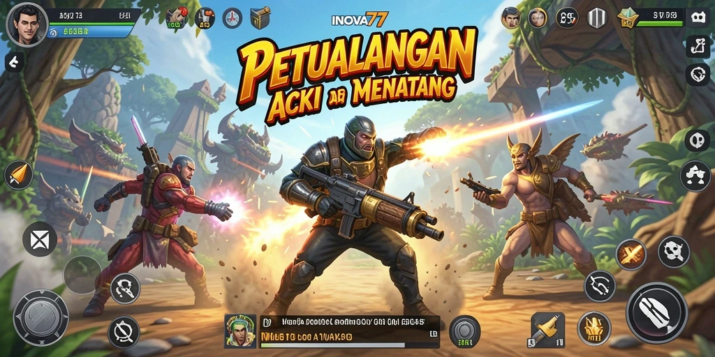Tampilan seru gameplay INOVA77 dengan aksi menegangkan.