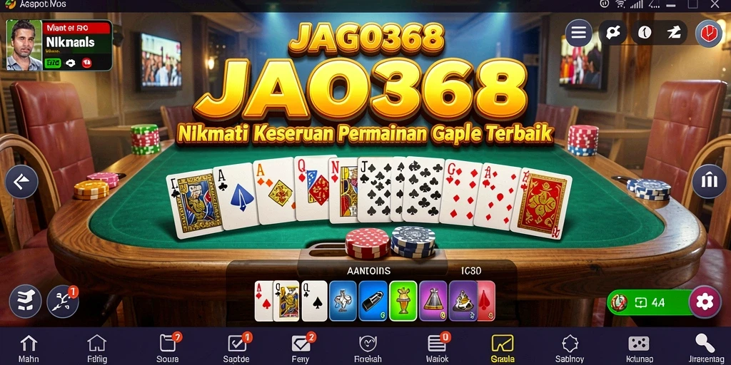 Screenshot gameplay JAGO368 yang menampilkan suasana seru bermain Gaple.