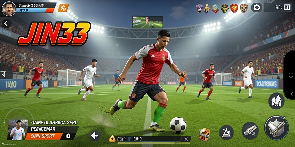 Screenshot utama JIN33 menampilkan gameplay seru dalam pertandingan olahraga.