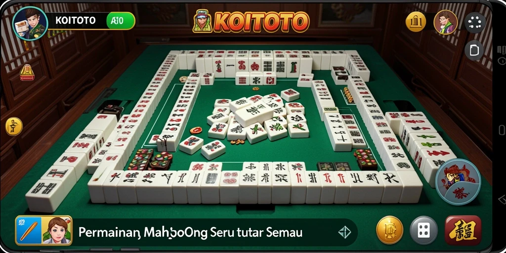 Tampilan gameplay seru di KOITOTO menampilkan keindahan Mahjong.