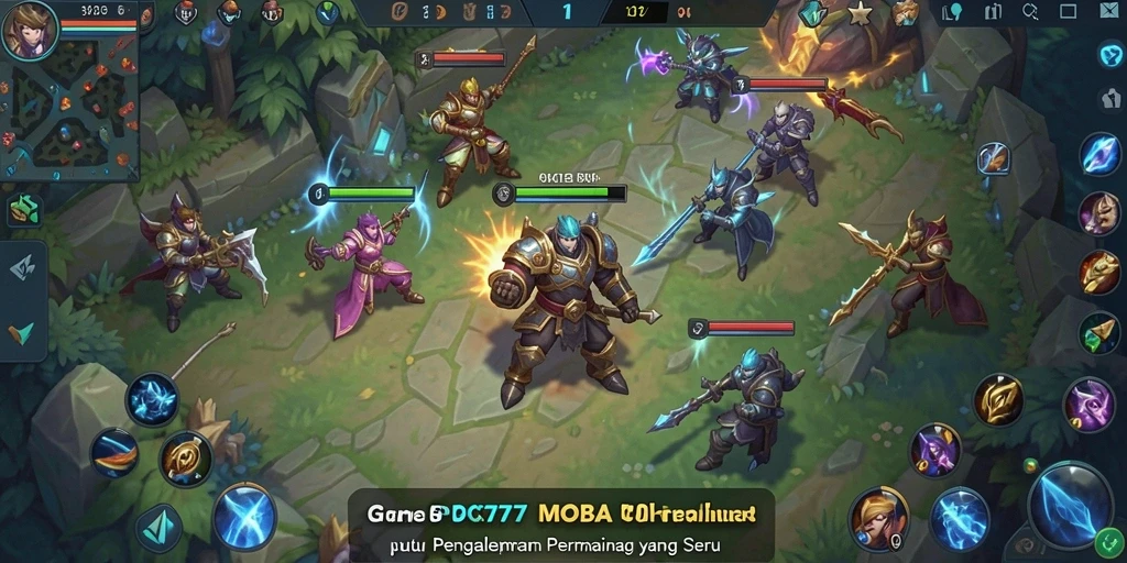 Tangkapan layar gameplay dari PCX777 yang menampilkan aksi seru pertandingan MOBA.