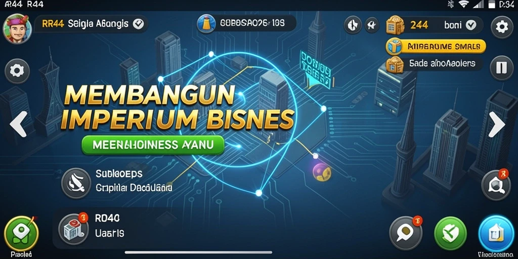 Screenshot gameplay RR44 yang menunjukkan pengelolaan bisnis yang dinamis.