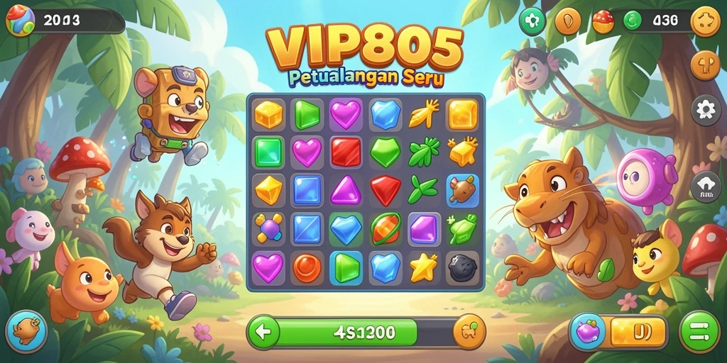 Tampilan gameplay seru dalam VIP805 dengan kombinasi elemen yang menantang.